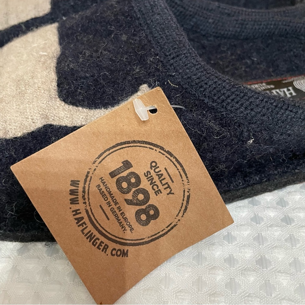 🛍️sold🛍️Haflinger Doggy Slipper Women’s US 6 EU 37 Pure Wool Shoe Dogs Blue - Picture 7 of 8